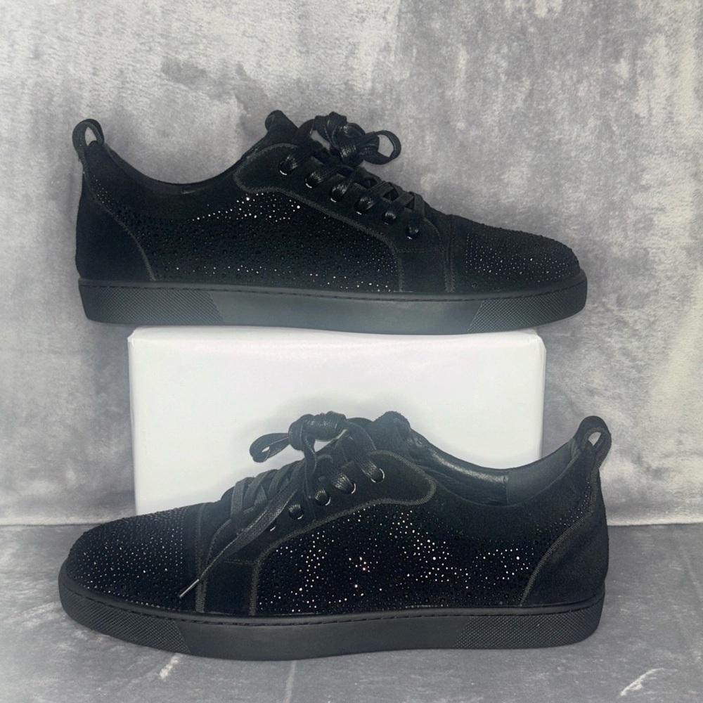 Barocco Men’s Size 12 Black Leather Lace-Up Casual Fashion Sneakers